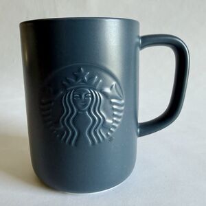 Starbucks 2022 Earth Day Coffee Tea Mug Recycled Ceramic Blue Matte Finish 16 oz